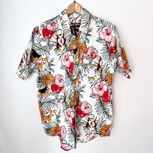 Hot topic corgi button up shirt‎ men’s Hawaiian shirt size medium